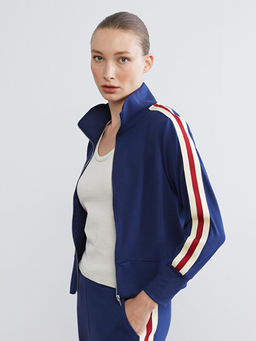 Dik Yaka Kad?n Fermuarl? Sweatshirt