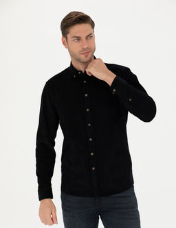 Siyah Regular Fit Uzun Kollu G_mlek