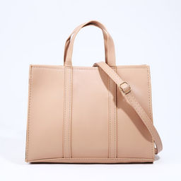 Сумка-тоут на молнии, цвет бежевый