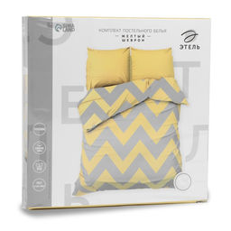 Постельное бельё Этель 1,5 сп Жёлтый Шеврон 143х215 см, 150х214 см, 70х70 см -2 шт  фото 10