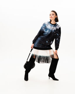 Платье-свитшот с бахромой PSB001 - Sahar art lab фото 6