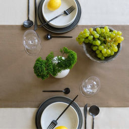 Дорожка Этель ECO, цвет оливковый, 40×136/±6 см, 70% хл, 30% лён, 190 г/м²