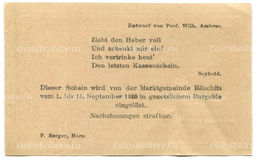 Банкнота 10 геллеров 1920 года Австрия Рёшиц (нотгельд)