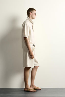 CAMISA POLO BOXY FIT RAYAS / Crudo - Zara фото 4
