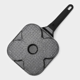Сковорода-оладница Доляна Petit, 18×18 см, литой алюминий, индукция, чёрная