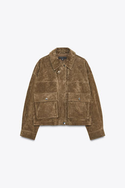 100% LEATHER BOMBER JACKET - Zara фото 9