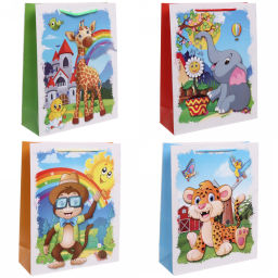 Цена за 12 шт. Пакет подарочный "Мультяшки" 26*32*10 см - АКЦИЯ