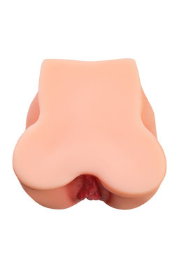 Мастурбатор реалистичный в форме попки, с 2 любовными входами, ТPE, телесный, 1 кг (в белой коробке