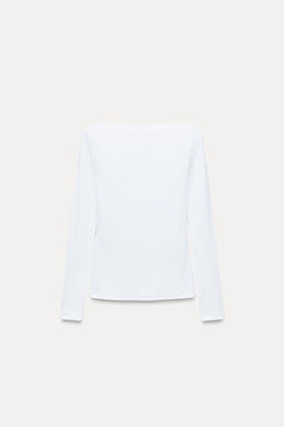 RIBBED LONG SLEEVE T-SHIRT - Zara фото 11