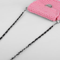 Цена за 2 шт. Цепочка с искусственной кожей для сумки, с карабинами, 10 15 мм, 118 3 см, цвет серебряный/чёрный - Арт узор фото 3