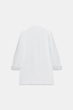 BLAZER MANGA REMANGADA PU?O ESTAMPADO / Blanco roto - Zara фото 7