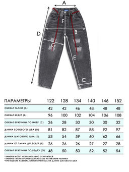 Джинсы-бананы для мальчиков СИНИЙ МИР WUD18326-G39