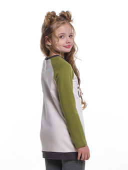 Толстовка для девочки UD 0277 хаки - Mini maxi фото 2