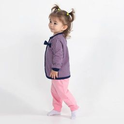 CRB wear/CWNG 90060-27-298 Комплект для девочки (кофточка, брюки), розовый-темно-синий/Ex.Cherubino  фото 3
