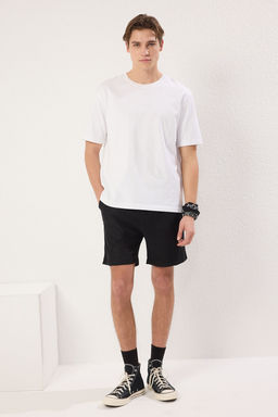 TRENDYOL MAN Siyah Regular Fit Esnek Orme Dokulu Burumcuk Kumas Sort & Bermuda TMNSS25SR00006 - Trendyolmilla фото 2
