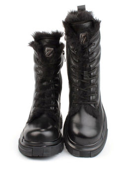 04-YPM5822A BLACK Ботинки зимние женские (натуральная кожа, натуральный мех) - Фабричный китай фото 8