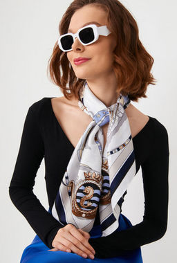 Большой, мягкий, тонкий и очень нежный двусторонний платок с рисунком. - Tantino фото 17