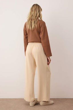 Lacivert Wide Leg umusak Kumasl? Pilili Esnek Orme Pantolon TWOAW26PL00138 - Trendyolmilla фото 4