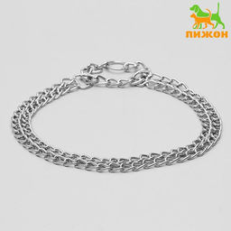 Ошейник - полуудавка металлический двухрядный, 70 см, толщина проволоки 3 мм