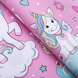 Цена за 10 шт. Бумага упаковочная глянцевая двусторонняя Единороги, 70 х 100 см - UPAK LAND фото 3