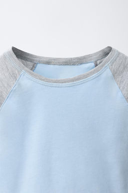 CAMISETA MANGA RANGL?N / Azul claro - Zara фото 6