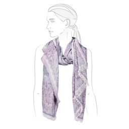 Палантин фиолетового цвета с цветочным принтом - Модные истории фото 3