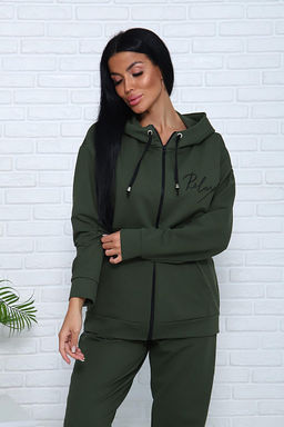 Костюм с брюками, футер с лайкрой 2-х нитка (00907, хаки)