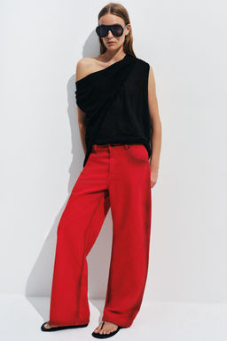 JEANS ZW COLLECTION WIDE LEG TIRO BAJO / Rojo - Zara фото 2