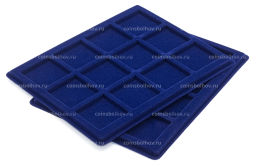 Планшет на 12 ячеек для монет диаметром 48 мм формат S (упаковка 2 штуки) Синий LEUCHTTURM 329178