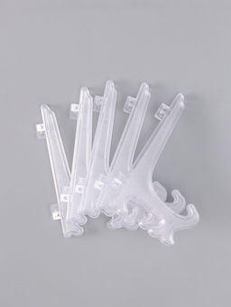 Цена за 2 шт. Подставка для тарелки декоративной d=13-16 см, пластик, 12.5 см, прозрачная, набор 5 шт.