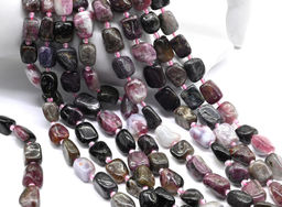 Бусины из турмалина галтовка 8*12мм, 39см, 29 бусин Радуга камня