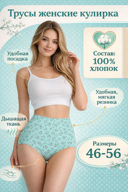 Трусы женские Domtrik кулирка 100% хлопок
