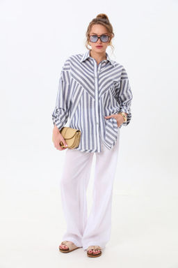 Костюм NIKVA н961-3 молоко+сине-белые полосы