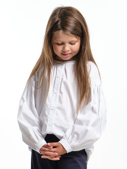 Нарядная блузка в школу UD 7980 голубой - Mini maxi фото 16