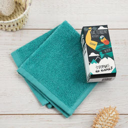 Цена за 2 шт. Полотенце махровое Этель. Самому сильному, 30?30 см, 100% хлопок, 340 г/м?, бирюзовое