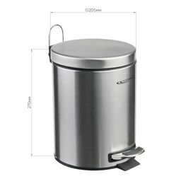 Контейнер д/мусора 5,0л. круг с педалью нерж. с доводчиком 205*205*275мм арт. КТ-90-5С-СД Катунь
