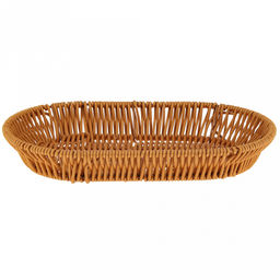 Корзина-сухарница плетеная Кондитер 27х16см h4см, полипропилен, медовый, металлический каркас, форма овальная (Китай) - Домашняя мода фото 2