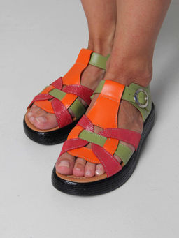 Босоножки 2028.2530bl. Зеленый красный