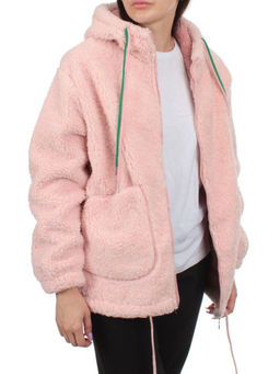 1008 PINK Куртка плюшевая демисезонная (65% хлопок, 35% полиэстер) оверсайз 46-54