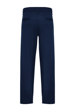 Lacivert Pileli Klasik Baggy Fit Kumas Pantolon TMNSS24PL00024