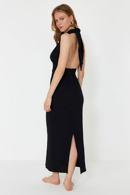 TRENDYOLMILLA Haki Maxi Dokuma S?rt Dekolteli Keten Kar?s?ml? Plaj Elbisesi TBESS24EL00096  фото 21