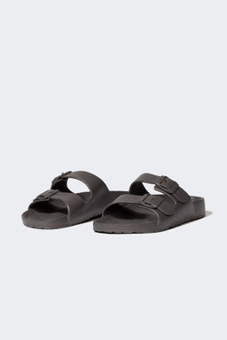 Мужские тапочки Eva на плоской подошве с двойной полосой