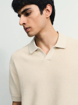 Джемпер поло фактурной вязки / Zarina  фото 3