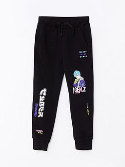 Beli Lastikli Bask?l? Erkek ?ocuk Jogger E?ofman Alt?