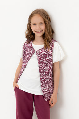 Crockid _ КР 302575/насыщенная клюква,милые цветочки к499 жилет для дев  фото 4