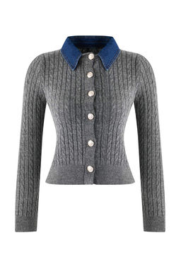 Antrasit Denim Garnili Sac Orgu Triko H?rka TWOAW26HI00286 - Trendyolmilla фото 4