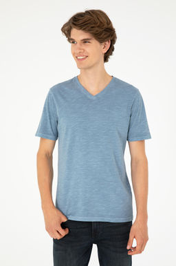 Мужская базовая футболка цвета индиго Неожиданная скидка в корзине