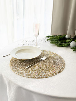 Салфетка сервировочная D35 белый бисер