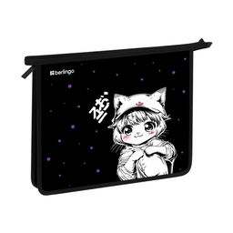 Папка для тетрадей А5, молния сверху Berlingo "Kawaii Dream" (PP05-BP-1218) пластик