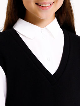 Жилет-платье для девочек в черном цвете - Mark formelle фото 4